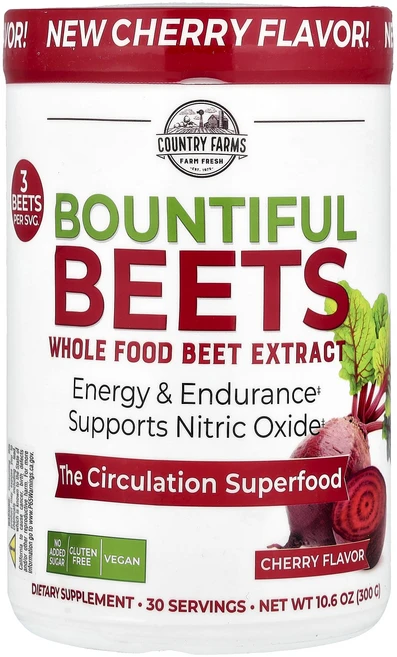컨트리팜스 Bountiful Beets 사탕무 추출물 체리 맛 300g(10.6oz), 6개 - 쿠팡