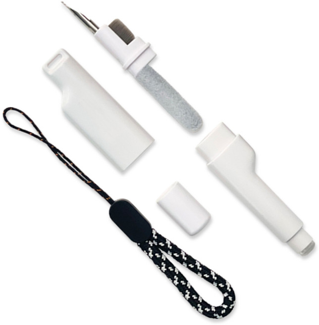 핸드폰 에어팟 버즈 청소 키트 클리너, 이어폰 청소키트 일체형-화이트