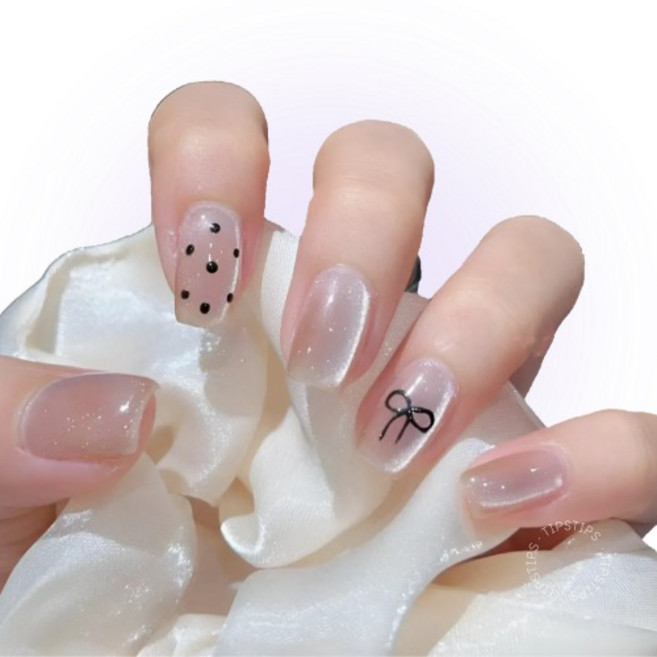 팁스팁스 백설공주 화이트자석젤 네일팁, 1세트