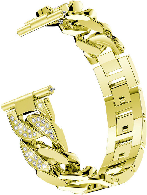 포유 갤럭시워치 다이아 체인 메탈 스트랩 6 5 4 클래식 프로 액티브 2 호환 가죽 시계줄 밴드, 다이아 체인 메탈 갤럭시워치스트랩, 골드