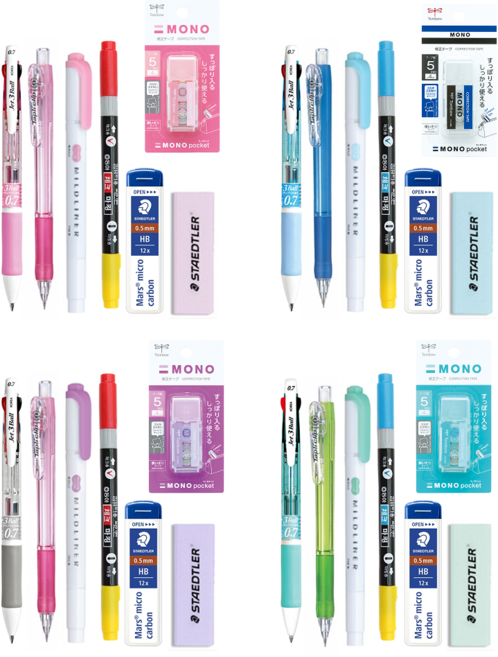 스마트 문구 프리미엄 세트 스테들러 톰보 제브라 자바펜, 1개, 블루