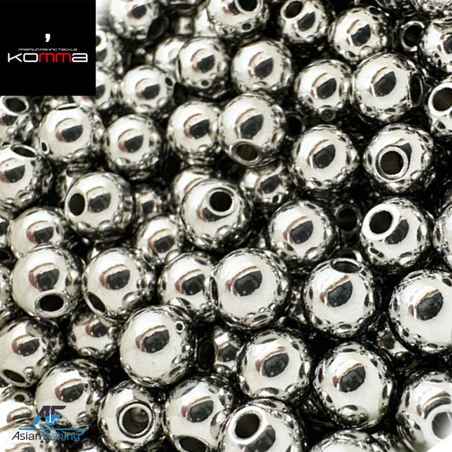 콤마 갈치 채비용 스텐 구슬 외경 6MM 5MM 내경 1.5MM 채비제작용 메탈구슬 최고급형, 100개