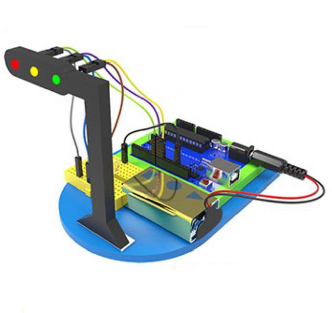 코딩 자동 제어 신호등 만들기 5인용 교구 만들기키트 창작 과탐 학원 초등
