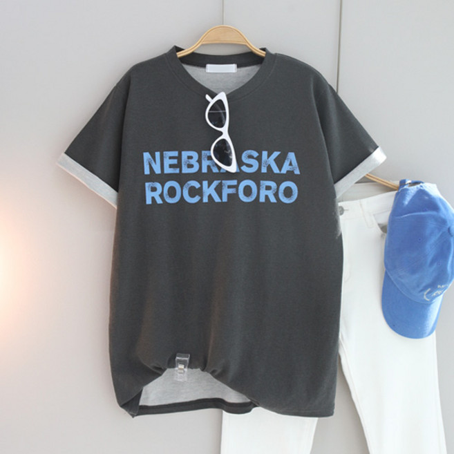 달콩 여성 SKA레터링피그먼트반팔티 박스티 여름티