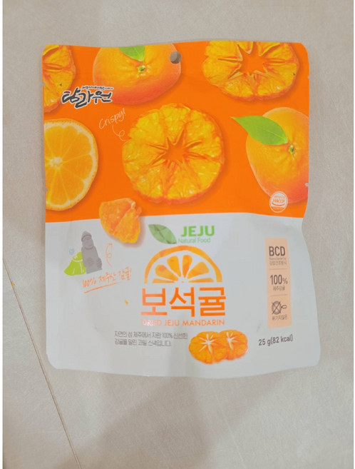 濟州 寶石귤 柑橘果乾, 25g, 1個