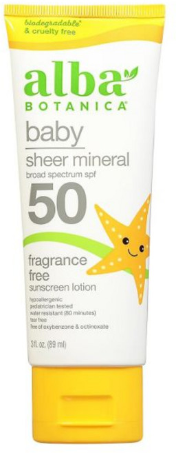 알바 보타니카 베이비 선스크린 선크림 스펙트럼 SPF 50, 1개, 89ml