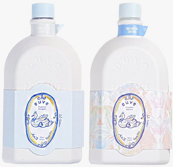 우브에 아니스바닐라 세탁세제 500ml+섬유유연제 500ml, 1세트