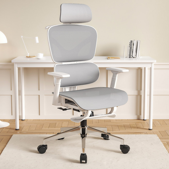 투에스리빙 풀메쉬 인체공학 3D 허리보호 게이밍 컴퓨터 의자, 그레이B