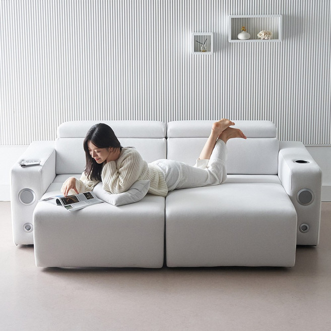 [에보니아] 모션 슬라이딩 전동 리클라이너소파 3인용/4인용 쇼파, 1_알렉스 3인용_아이보리