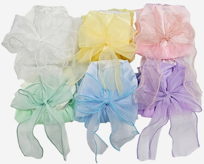 실크 왕리본OPS 애견의류 강아지옷 강아지 드레스 원피스, 1개, 민트그린