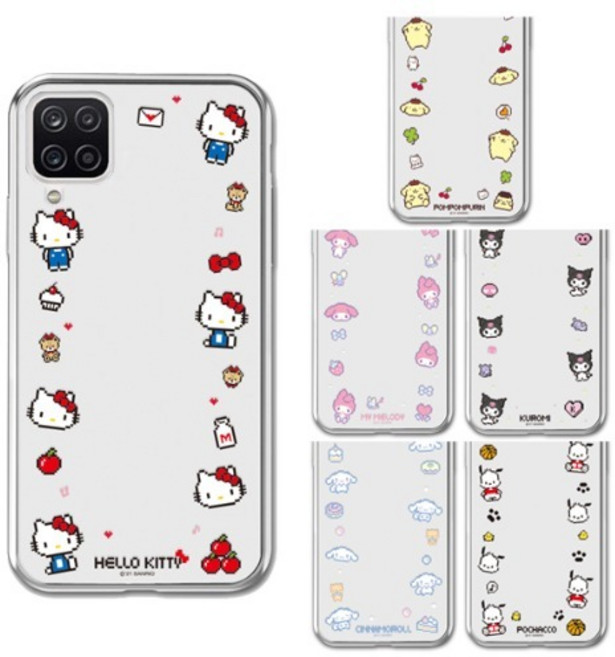 갤럭시점프2 (M336) 갤럭시M33 산리오 픽셀아트 써클 투명 젤리 케이스 헬로키티 쿠로미