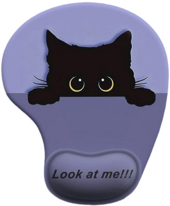 MDC 검은고양이 마우스패드 / 일체형, 1개, 퍼플