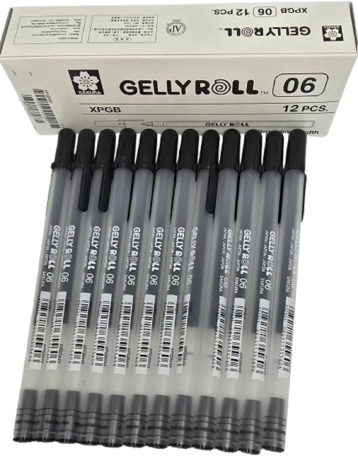 사쿠라 젤리롤펜 겔리롤펜 파인 XPGB 0.6mm 블랙 12개입 1다스, 사쿠라 젤리롤펜 겔리롤펜 파인 XPGB 0.6mm (블랙) (12개입) 1다스, 12개