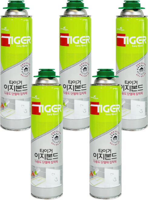 타이거 이지본드 단열재 아이소핑크 석고보드 접착제 우레탄 폼본드, 5개