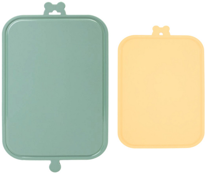 네오실리 국산 프리미엄 실리콘 걸이형 양면 도마, 1개, 딥그린+버터옐로우