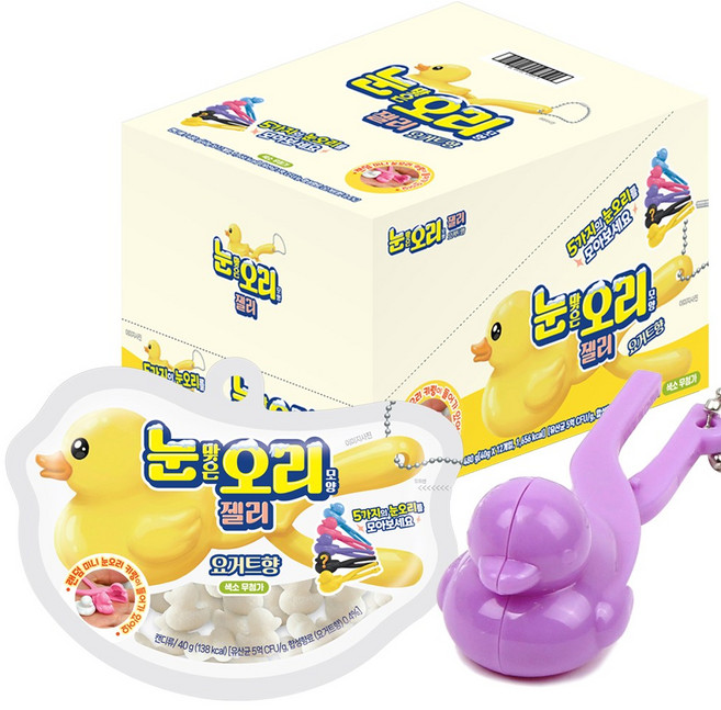 눈맞은 오리 요거트향 젤리 편의점 간식 12개 세트, 1세트, 406g