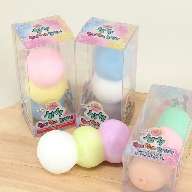 삼색 캔디 왁스 말랑이 3000 랜덤 (976) 스퀴시