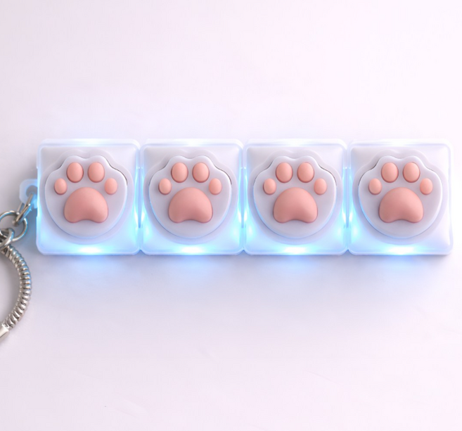 LED고양이 키캡키링 키보드키링 딸깍이 클릭커 클리커 열쇠고리
