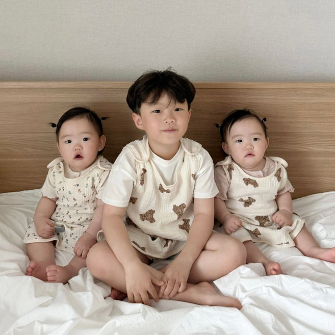 바니블라썸 프린트 3중거즈 사계절 수면조끼 183137