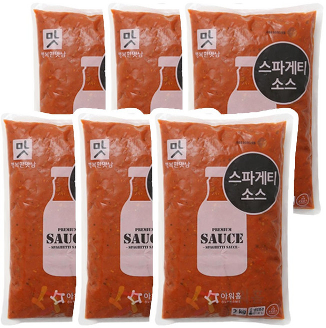 아워홈 토마토스파게티소스, 2kg, 6개