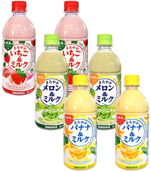 산가리아 마로야카 과일음료, 2세트, [메론밀크맛+바나나크맛+딸기밀크맛]