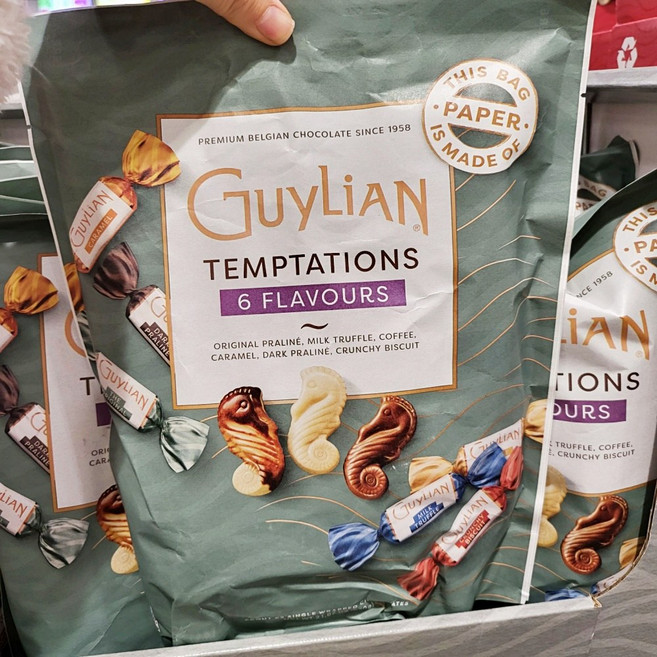 벨기에 길리안 템테이션 파우치 초콜릿+이올스압2매, 620g, 1개