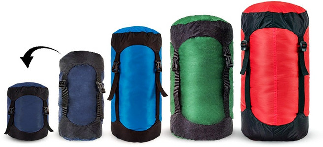 침낭파우치 압축보관 방수원단, 그린, L, 1개