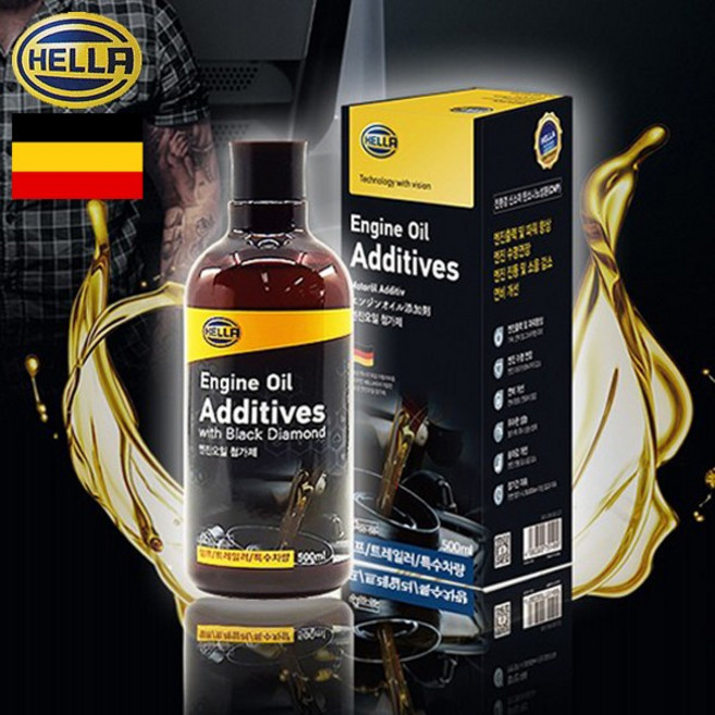 독일 HELLA 헬라 블랙다이아몬드 그래핀 엔진오일 첨가제 500ml 덤프트럭 트레일러 그래핀코팅제, 디젤/경유, 1개
