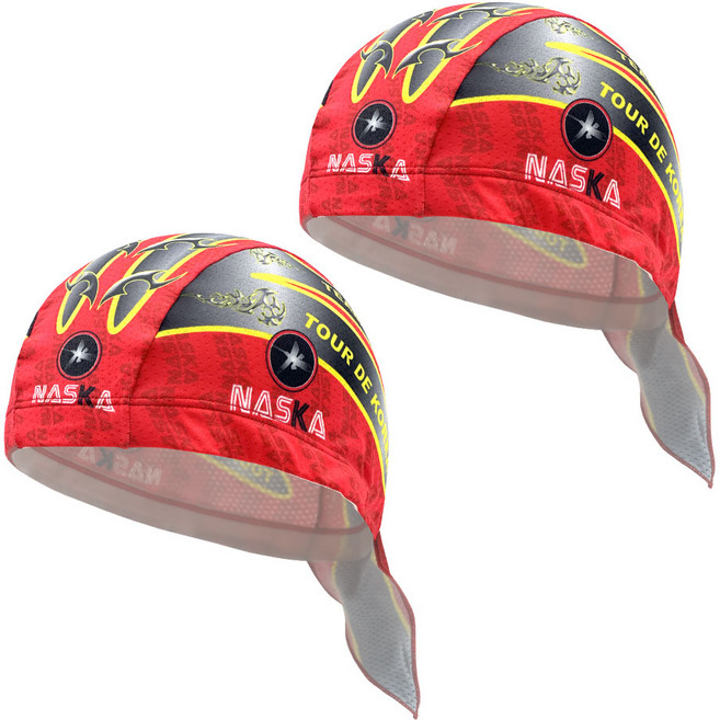 1+1 국산 나스카 바이크 후드 자전거 모자 쪽모자 스컬캡 쿨 두건, 1세트, 레드+레드