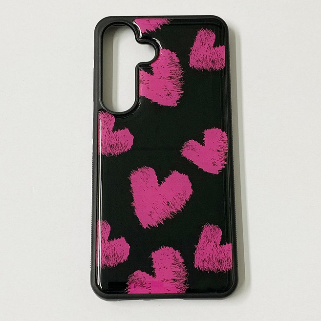 블루파이브 아이폰 갤럭시 블랙 핑크 하트 에폭시 범퍼 케이스