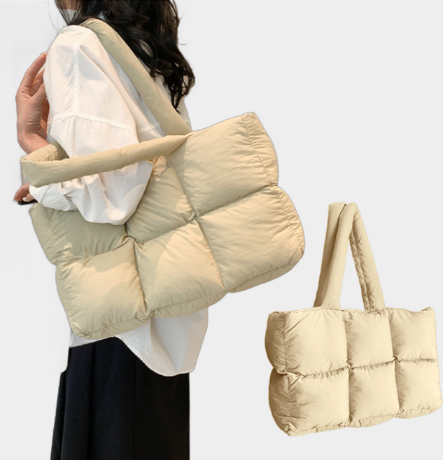큐피스 패딩 토트백 구름가방 아이패드 보부상 숄더백