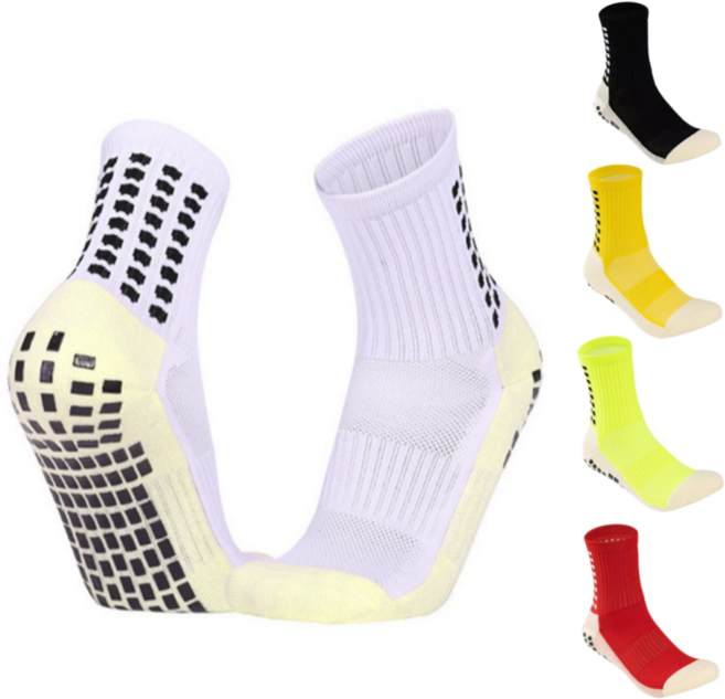 리브론 논슬립 하프 삭스 스포츠 양말 축구 풋살 러닝 미끄럼방지 쿠션 중목, 화이트, 1개