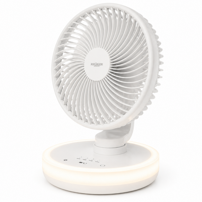 크루저 LED 무드등 무선 사무실 탁상용 미니 선풍기, KRF-6502HJ, 화이트 6인치