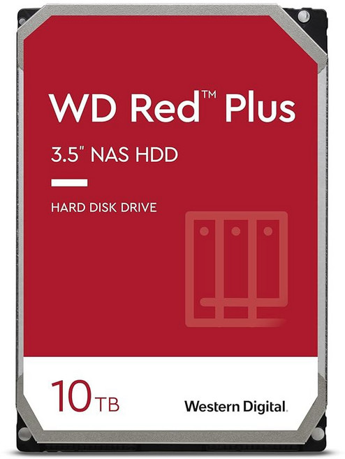 웨스턴 디지털 6TB WD 레드 플러스 NAS 내장 하드 드라이브 HDD - 5400RPM SATA 6Gb/s CMR 64MB 캐시 3.5인치 WD60EFRX, 10TB