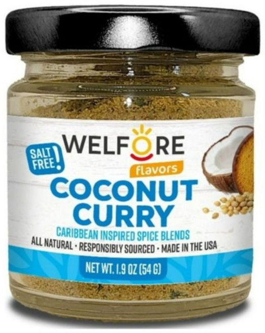 코코넛 가루 파우더 커리 블렌드 카리브해에서 영감 받은 커리와 양파 시즈닝, 54g, 1개