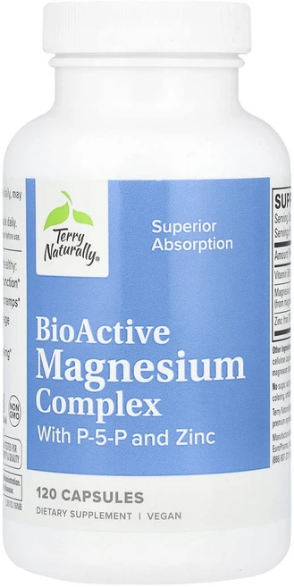 Terry Naturally 생체활성 마그네슘 복합체 P-5-P 및 아연 함유 캡슐 120정, TerryNaturally생체활성마그네슘복합체P5P및아, 1개 - 쿠팡
