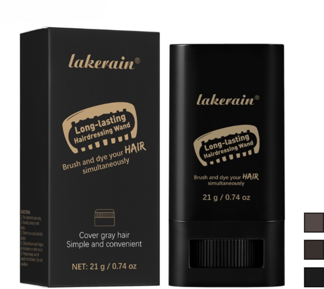 [3초 만에 완성되는 염색]1+1+1 방수 및 땀 방지 헤어 스타일링 스틱 새치 커버 필수템 새치 커버 스틱 두피 타투 틴트 바르는 머리 염색스틱, 1세트