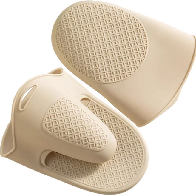 릴리홈 프리미엄 실리콘 주방 오븐 장갑 2P, 1세트, 베이지