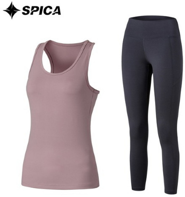 스피카 여성용 요가나시 레깅스 상하의 세트 SPA616509