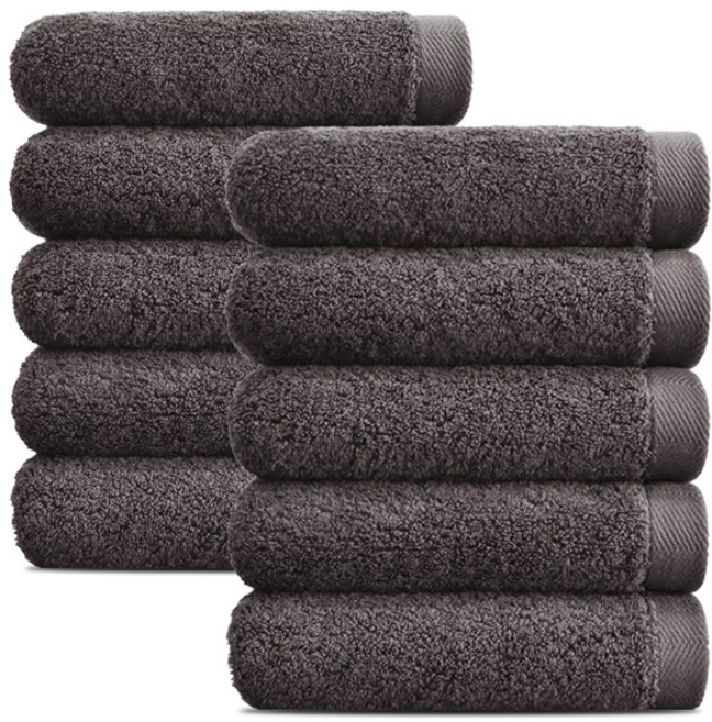 [주주] 흡수력좋은 40수 도톰한 200g 무형광 호텔수건, 브라운, 10개