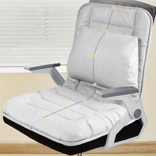 ZOZOFO 일체형 쿠션방석 스테디얼 의자 방석 쿠션 등받이 의자 방석 가정용 사무실 컴퓨터 방석 등받이 자동차쿠션, 회백색