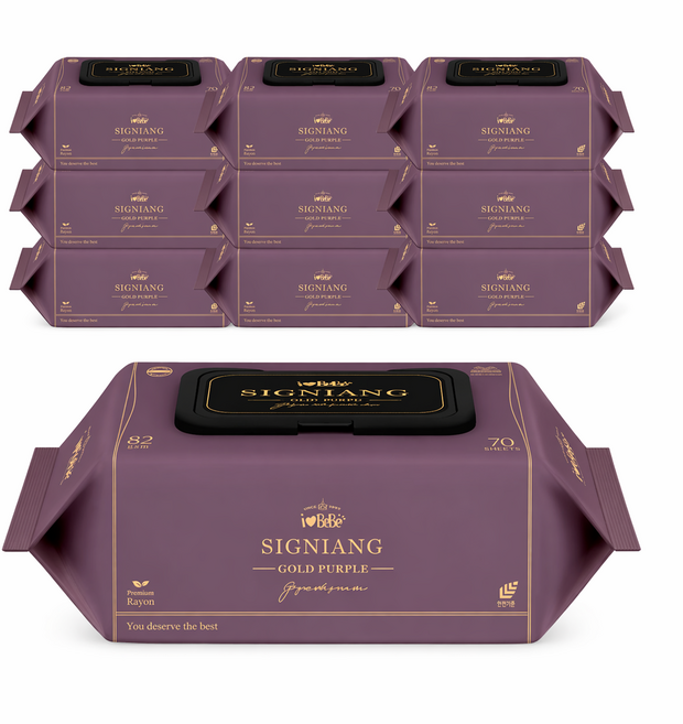 아이러브베베 시그니앙 골드퍼플 물티슈 캡형, 82g, 70매, 20개