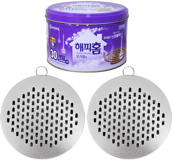해피홈 모기향 캔30P+모기향연소기2개 아임 쉴드 안전 모기향 연소기, 1세트