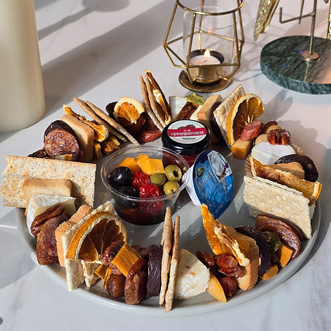 아뮤즈 치즈플래터 4-5인 21종 와인 안주 위스키 파티 기념일 선물 캠핑 여행 세트, 1세트, 525g