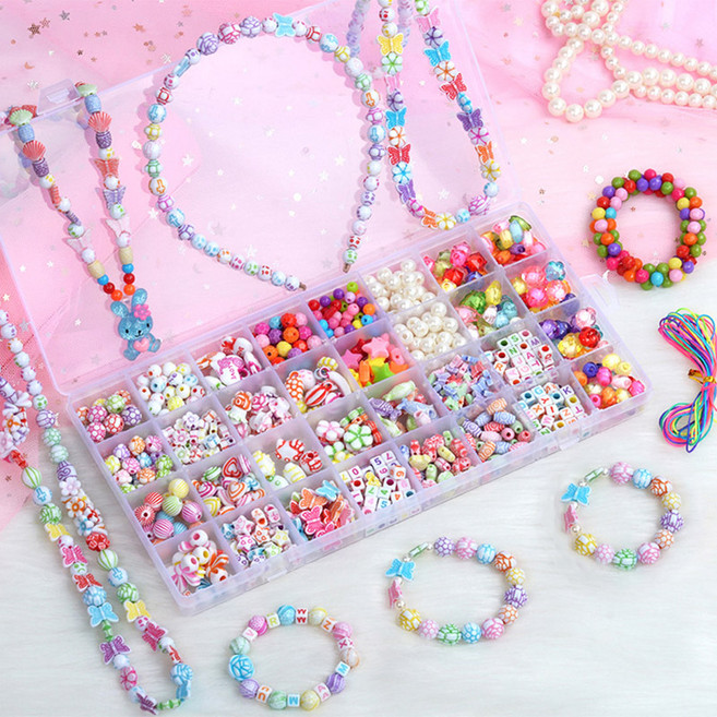 32칸 비즈공예세트 diy 팔찌만들기 재료 악세사리 만들기 키링만들기, 1개, #01 - 32칸 비즈세트