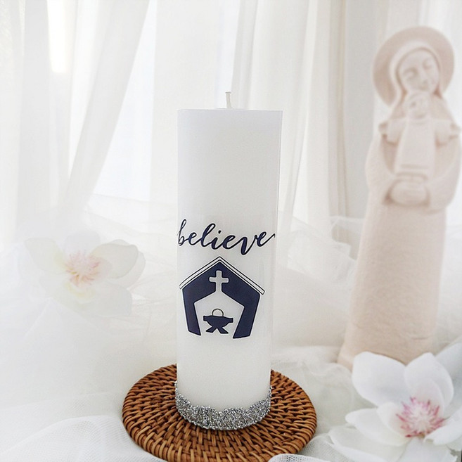 팜캔들 양초- 빌리브 성탄 천주교 성물, 1개