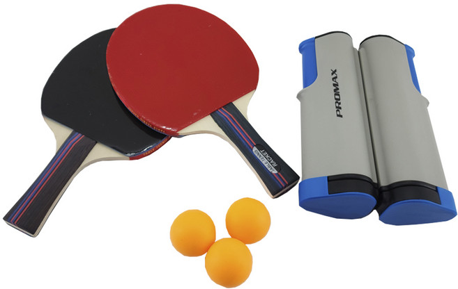 프로맥스 탁구세트 초간편 탁구네트 탁구라켓 2개 탁구공 3개, 1개