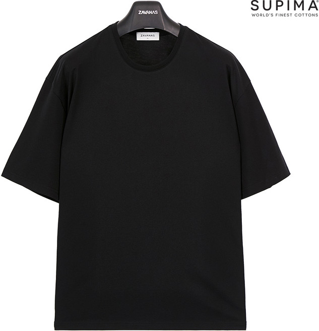 자바나스 22~24수 깔끔한 인생핏 촉감좋은 촤르르한실루엣 수축없는 미니멀 반팔 C 밸런스드 수피마 티셔츠