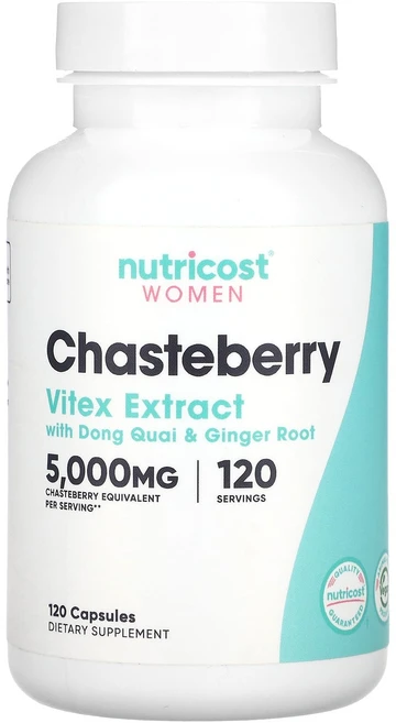 Nutricost 여성용 체이스트베리 당귀 및 생강 뿌리 함유 5000mg 캡슐 120정, Nutricost여성용체이스트베리당귀및생강뿌리함유500, 1개 - 쿠팡