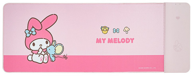 산리오캐릭터즈 듀얼 고속무선 충전 장패드 게이밍 미끄럼방지 데스크매트 마우스패드, 1개, 마이멜로디